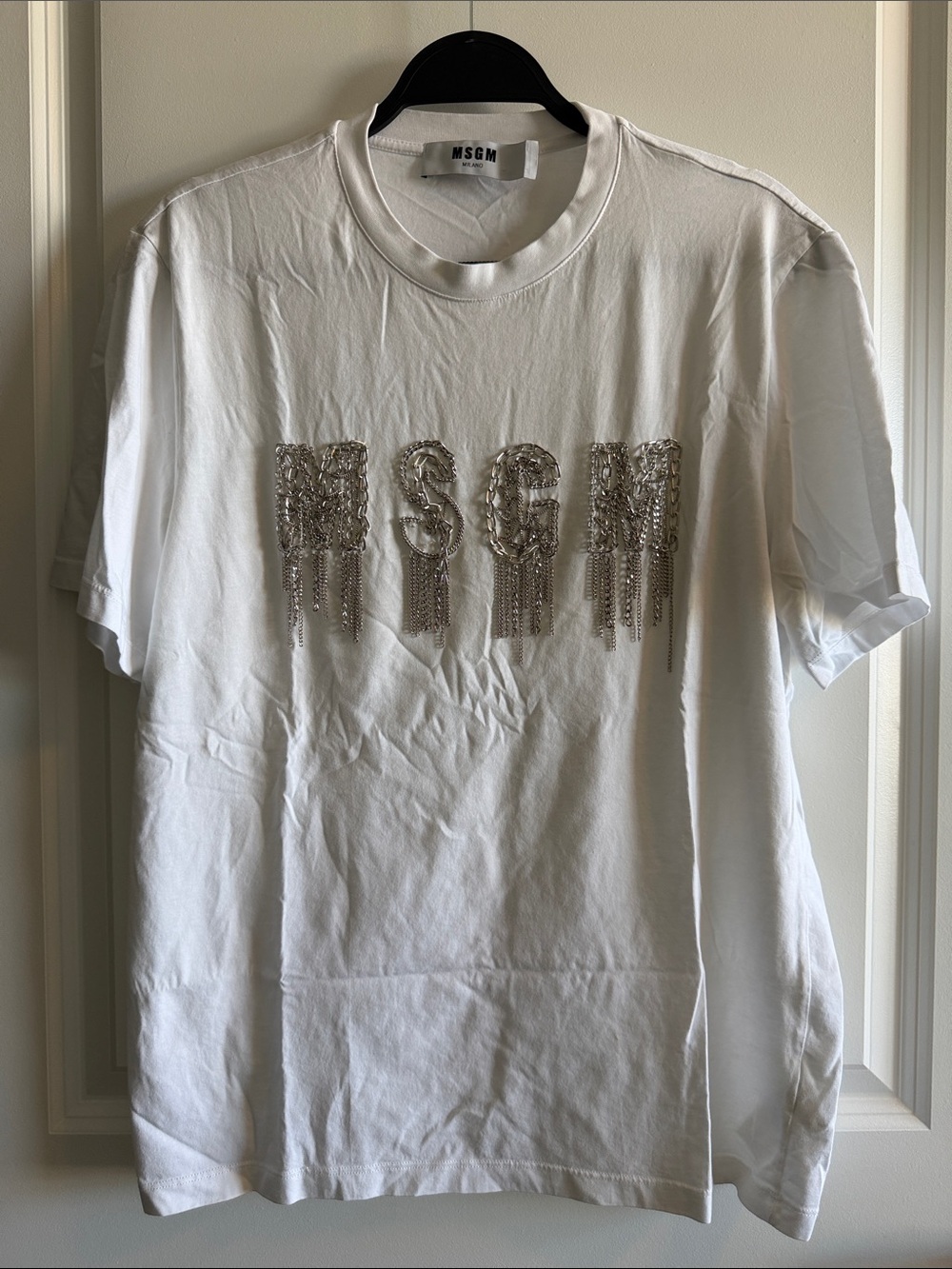 MSGM WHITE OVERISIZED TSHIRT